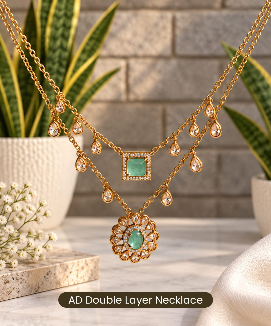 AD Double Layer Necklace