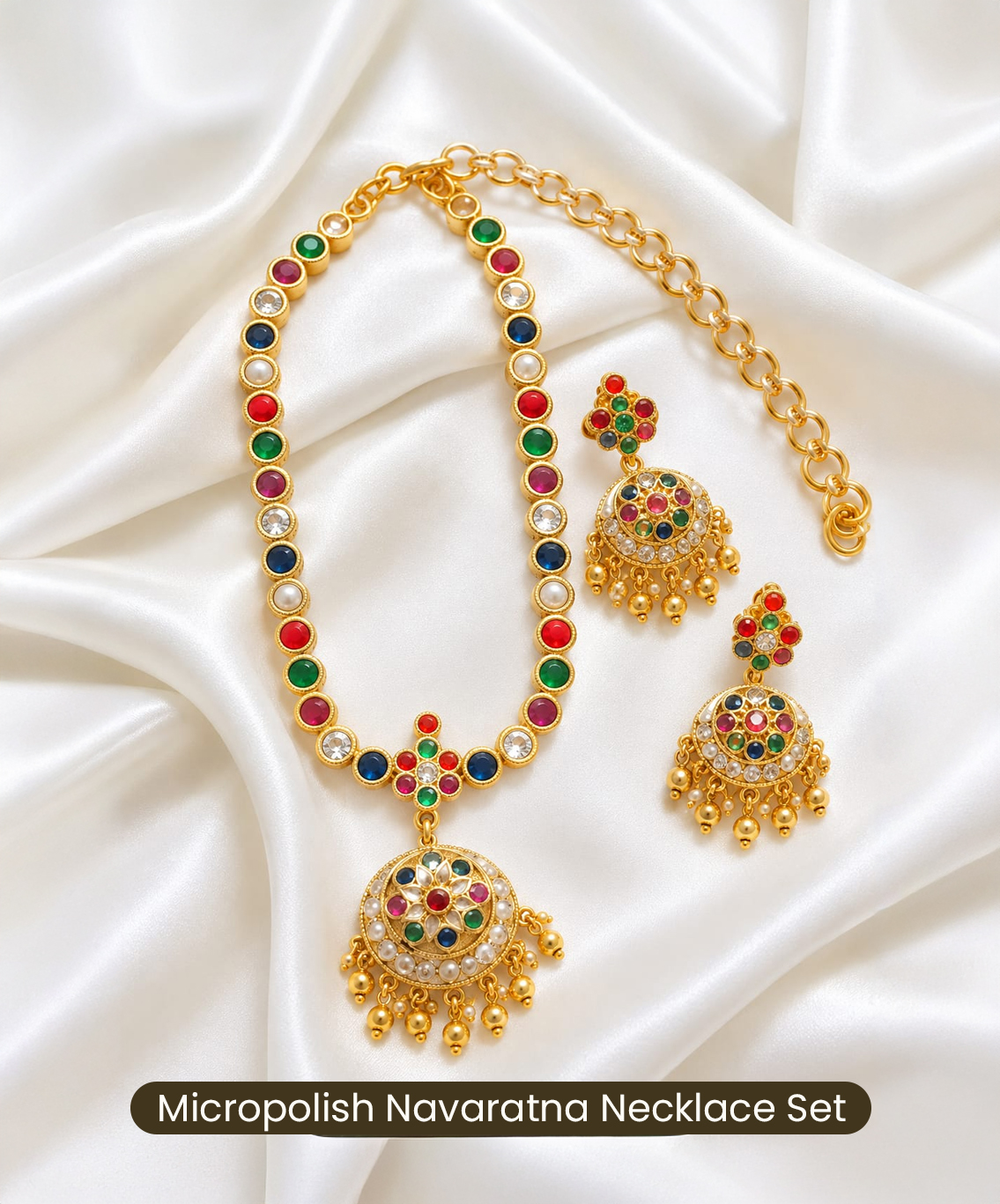 Micropolish Navaratna Necklace Set