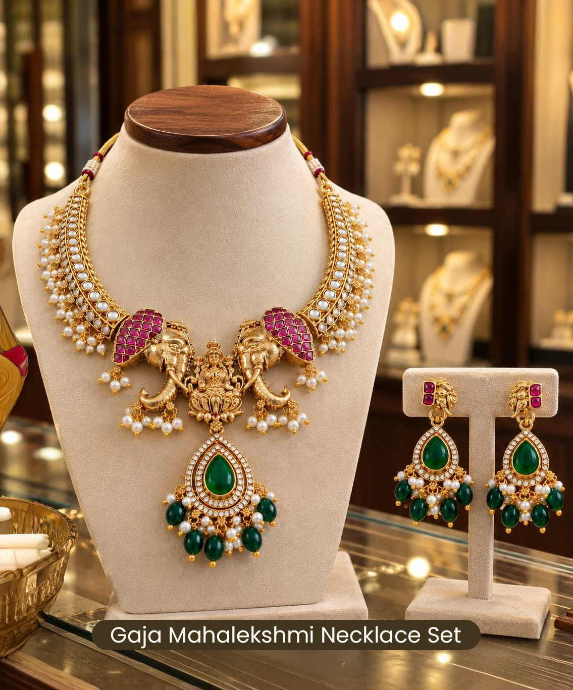 Gaja Mahalekshmi Necklace Set