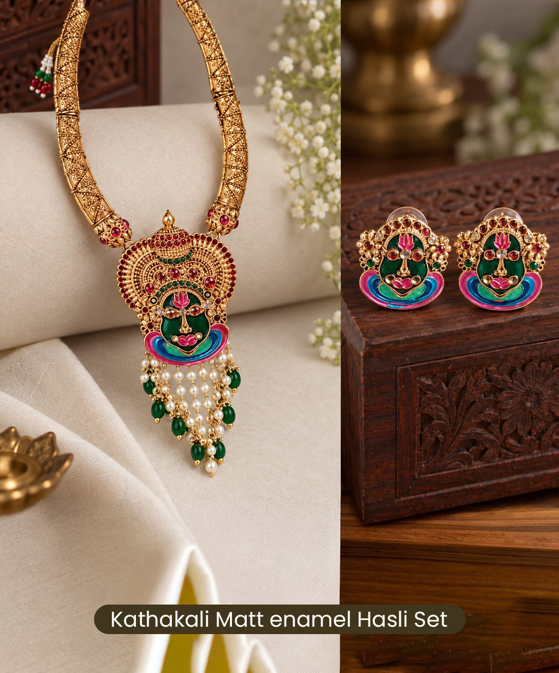 Kathakali Matt enamel Hasli Set