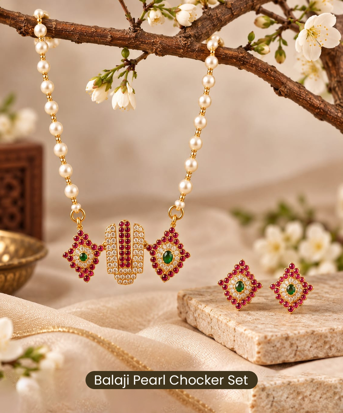 Balaji Pearl Chocker Set