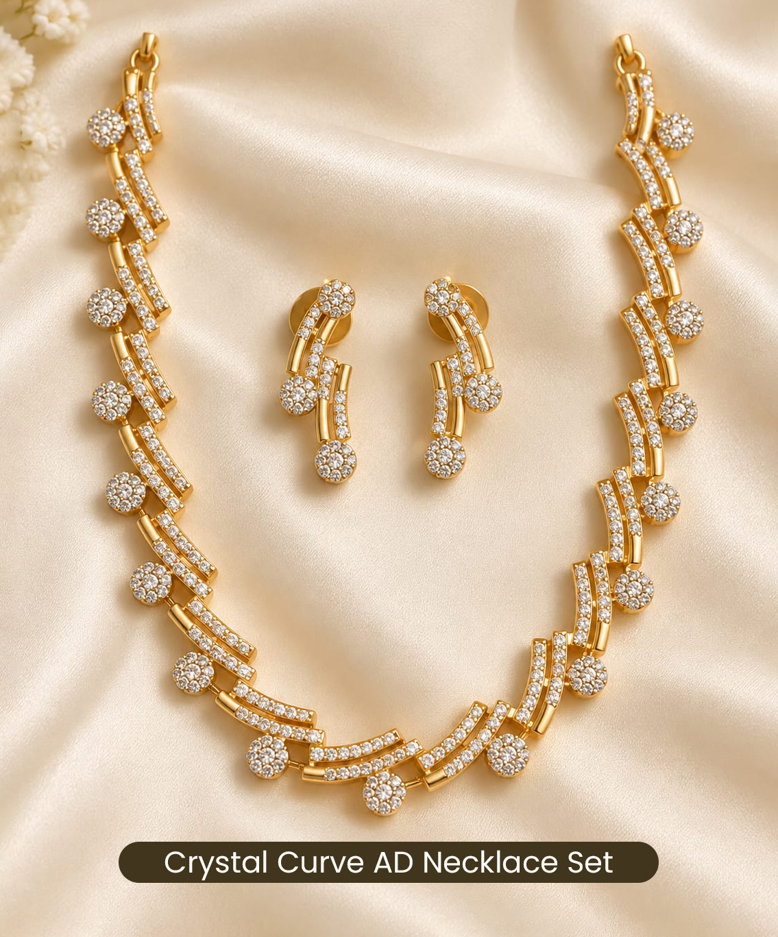 Crystal Curve AD Necklace Set