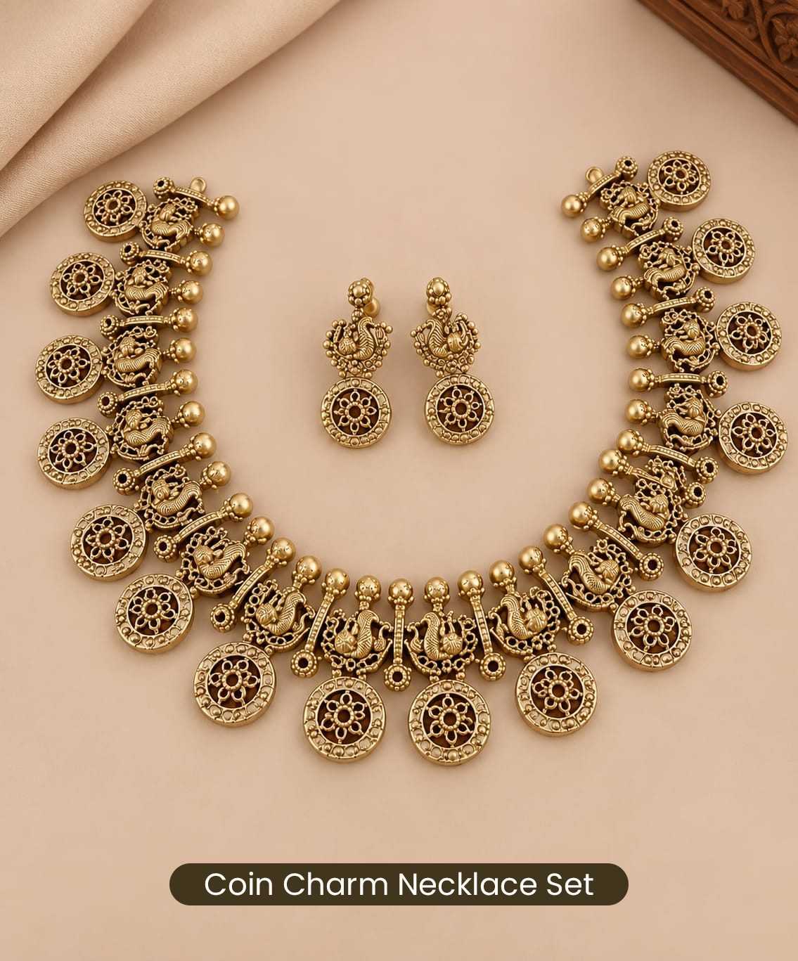 Coin Charm Necklace Set