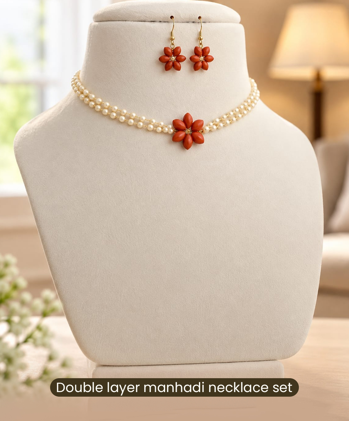 Double layer Manjadi necklace set